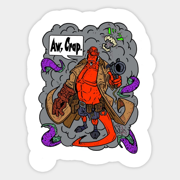 Hellboy Sticker by AustinLBrooksART